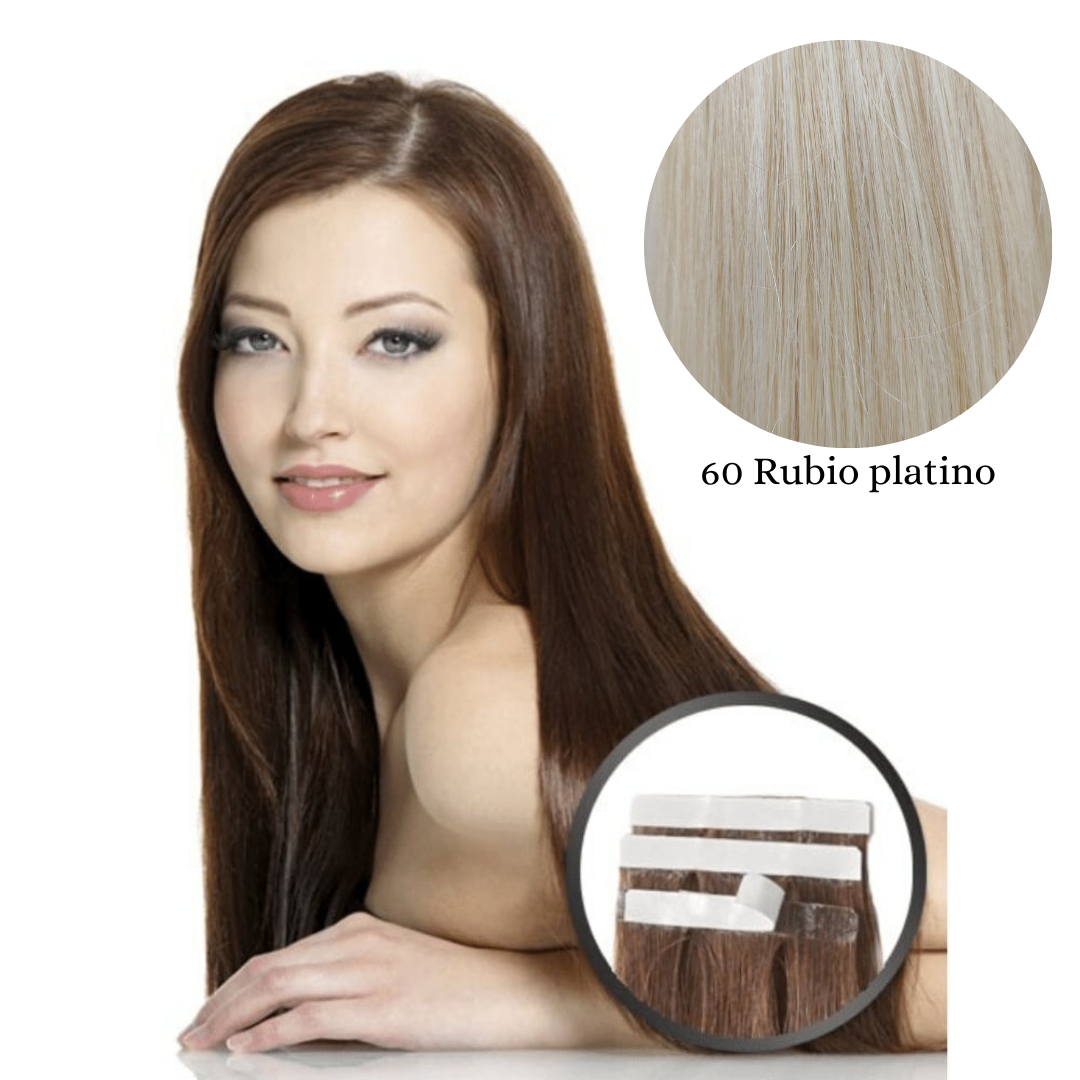 Extensiones  cabello natural adhesivas largo 55cm By Elegance
