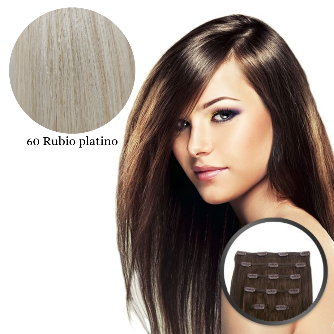 Extensiones cabello natural con clip  By Elegance