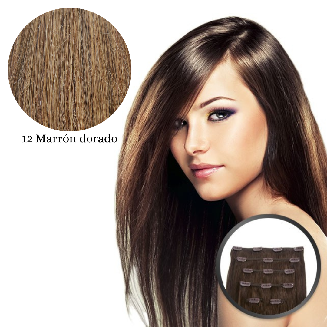 Extensiones cabello natural con clip  By Elegance