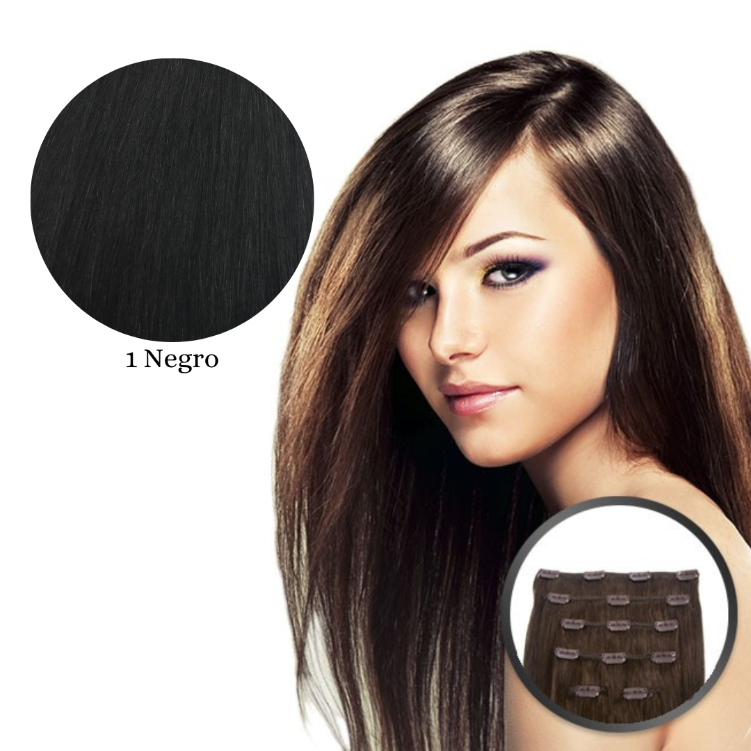 Extensiones cabello natural con clip  By Elegance