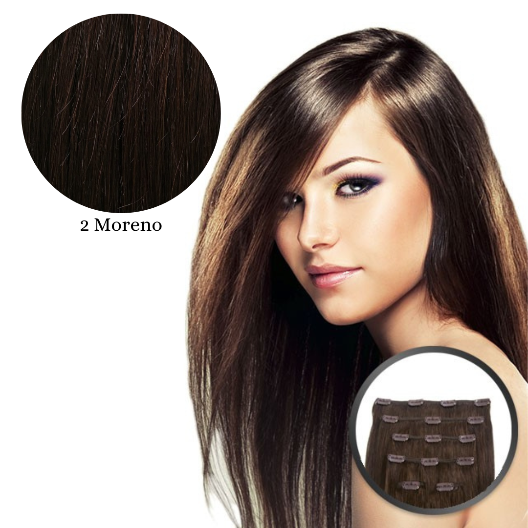 Extensiones cabello natural con clip  By Elegance