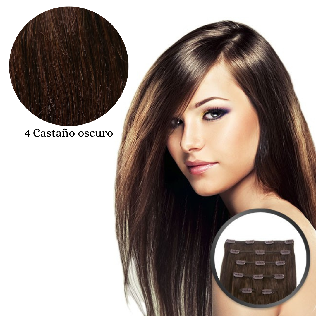 Extensiones cabello natural con clip  By Elegance