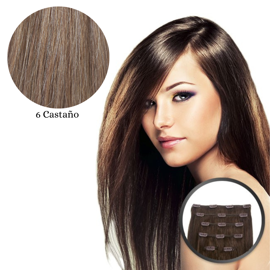 Extensiones cabello natural con clip  By Elegance