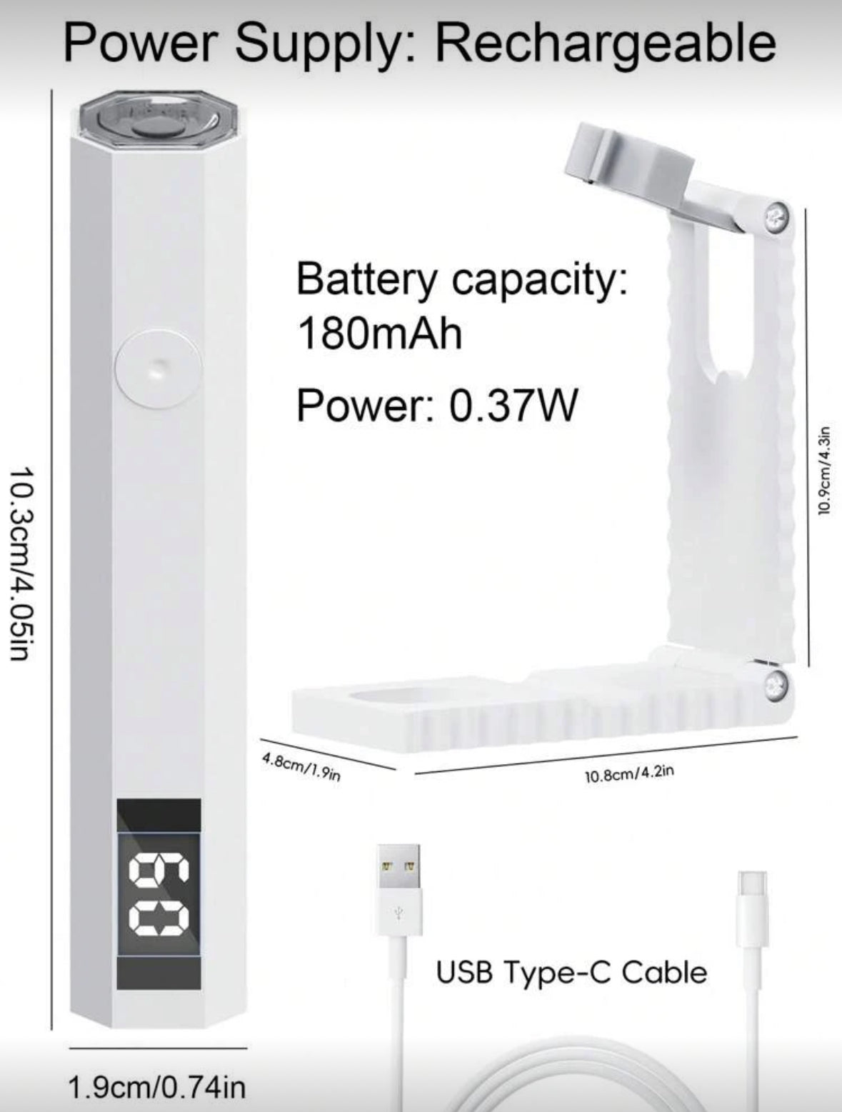 Mini lámpara uñas led