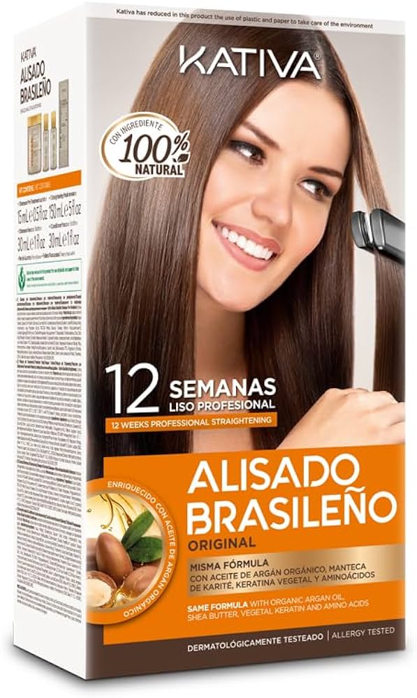 Kativa Kit Alisado Brasileño - Tratamiento Alisador Profesional Hasta 12 Semanas de duración - Alisado Keratina - Keratina Vegetal - Sin formol