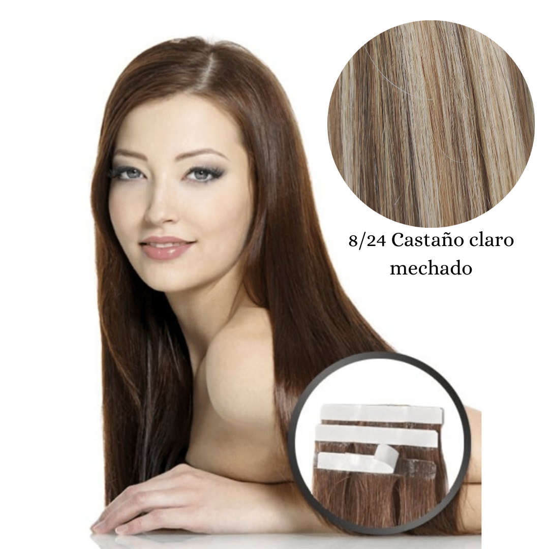 Extensiones  cabello natural adhesivas By Elegance