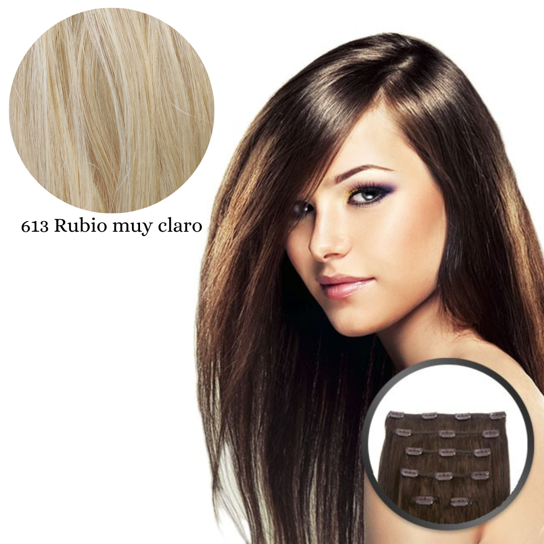 Extensiones cabello natural con clip  By Elegance