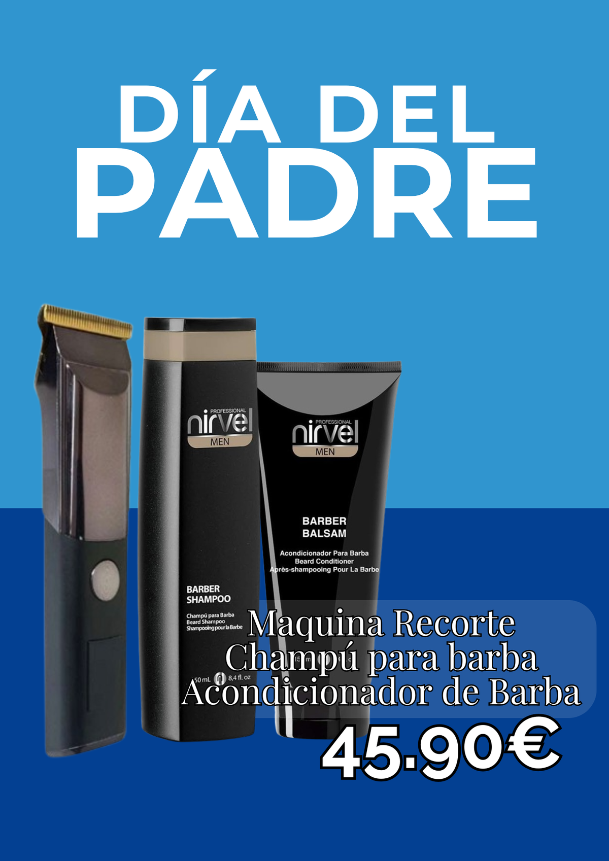 Pack maquina recortadora +champú de barba+ acondicionador de barba