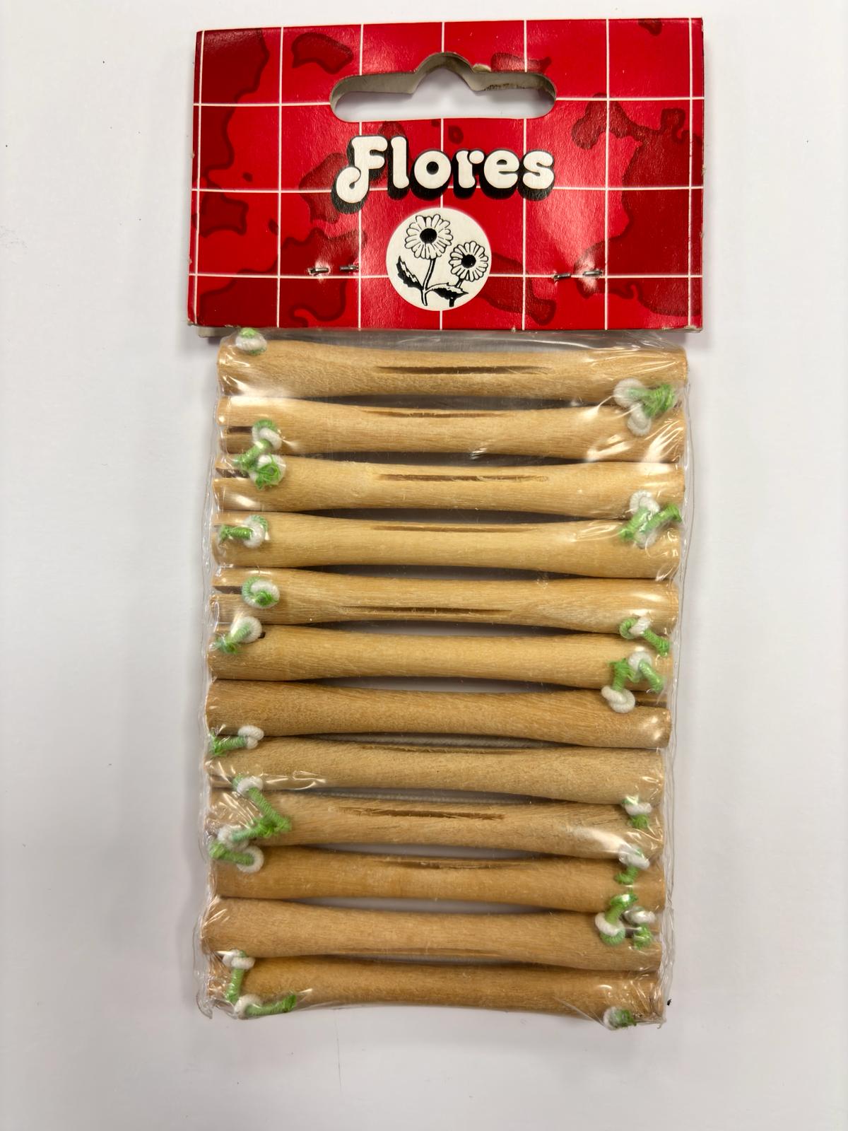 Bigudí de madera Flores By Asuer