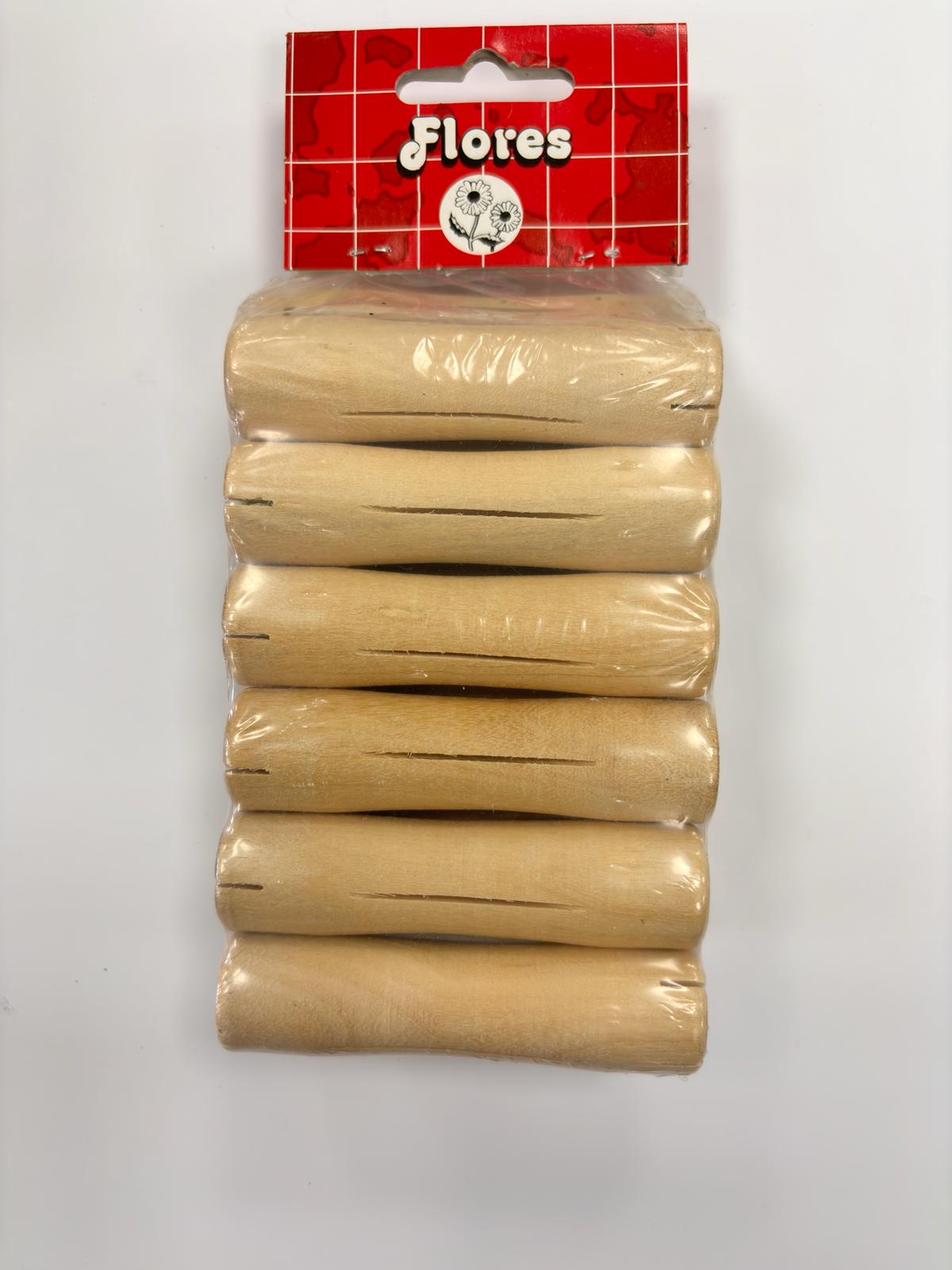 Bigudí de madera Flores By Asuer