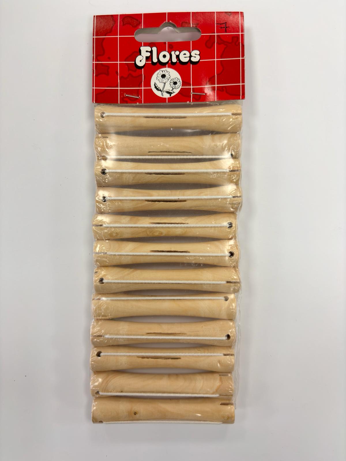 Bigudí de madera Flores By Asuer