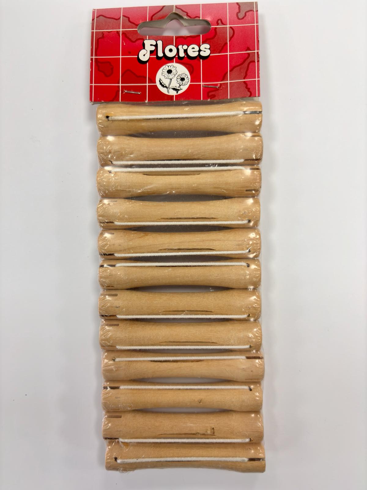 Bigudí de madera Flores By Asuer