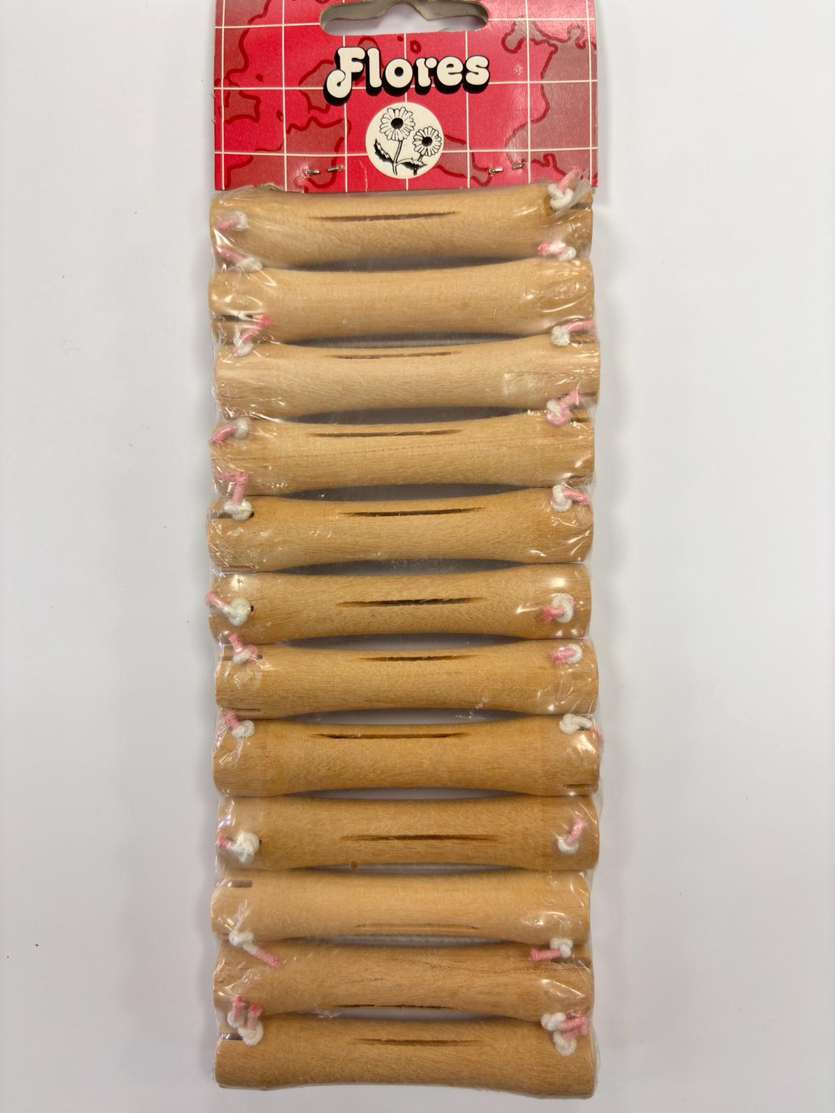 Bigudí de madera Flores By Asuer