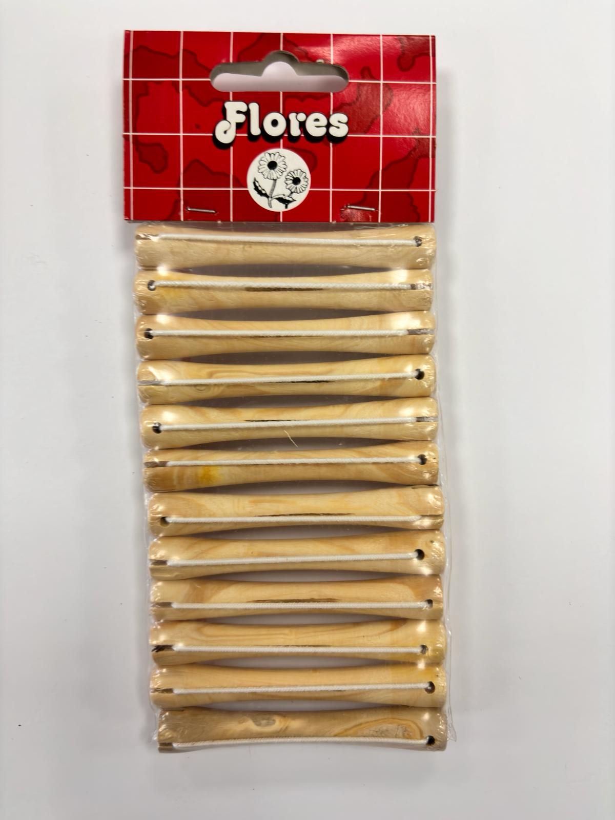 Bigudí de madera Flores By Asuer