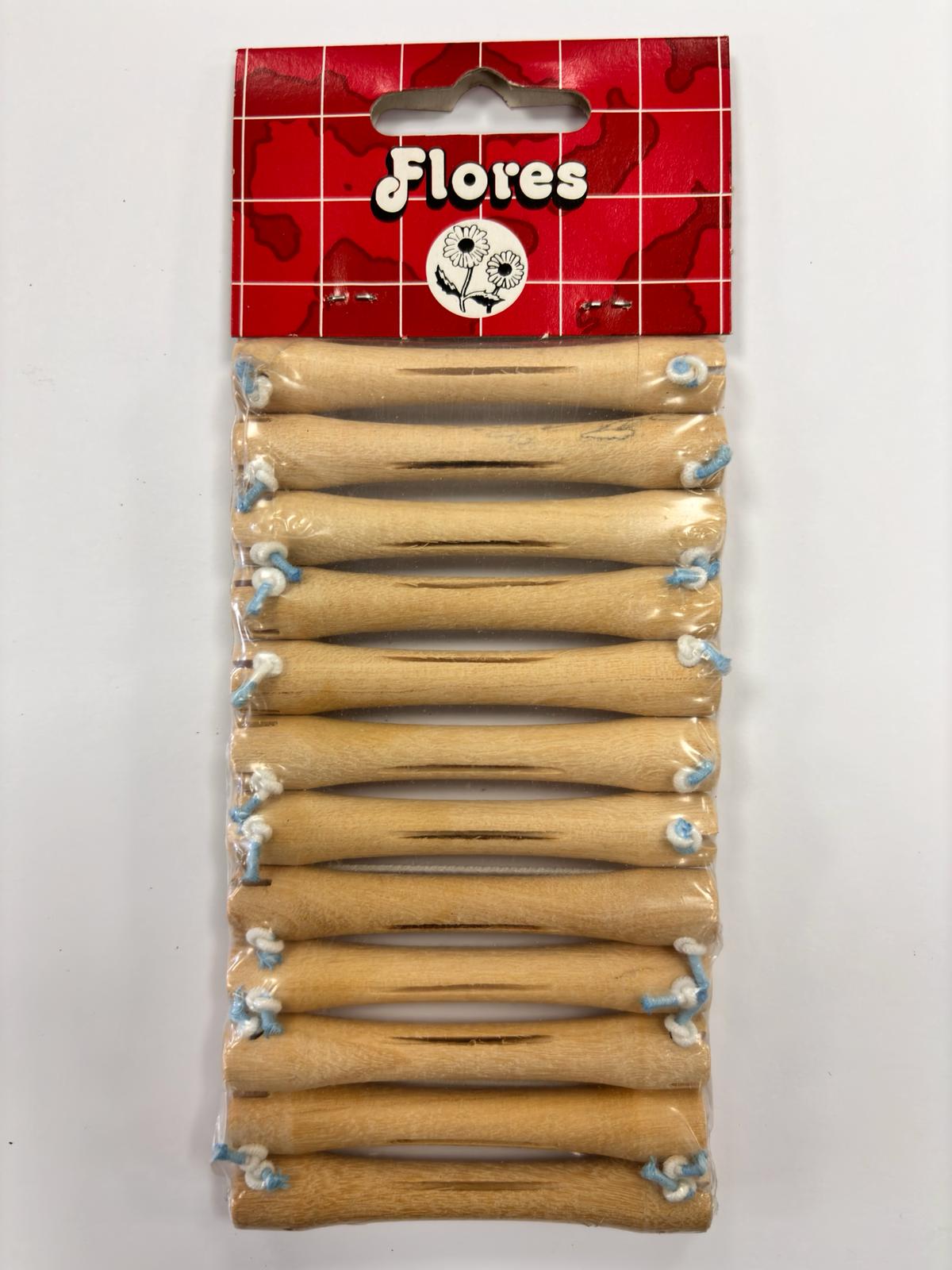 Bigudí de madera Flores By Asuer