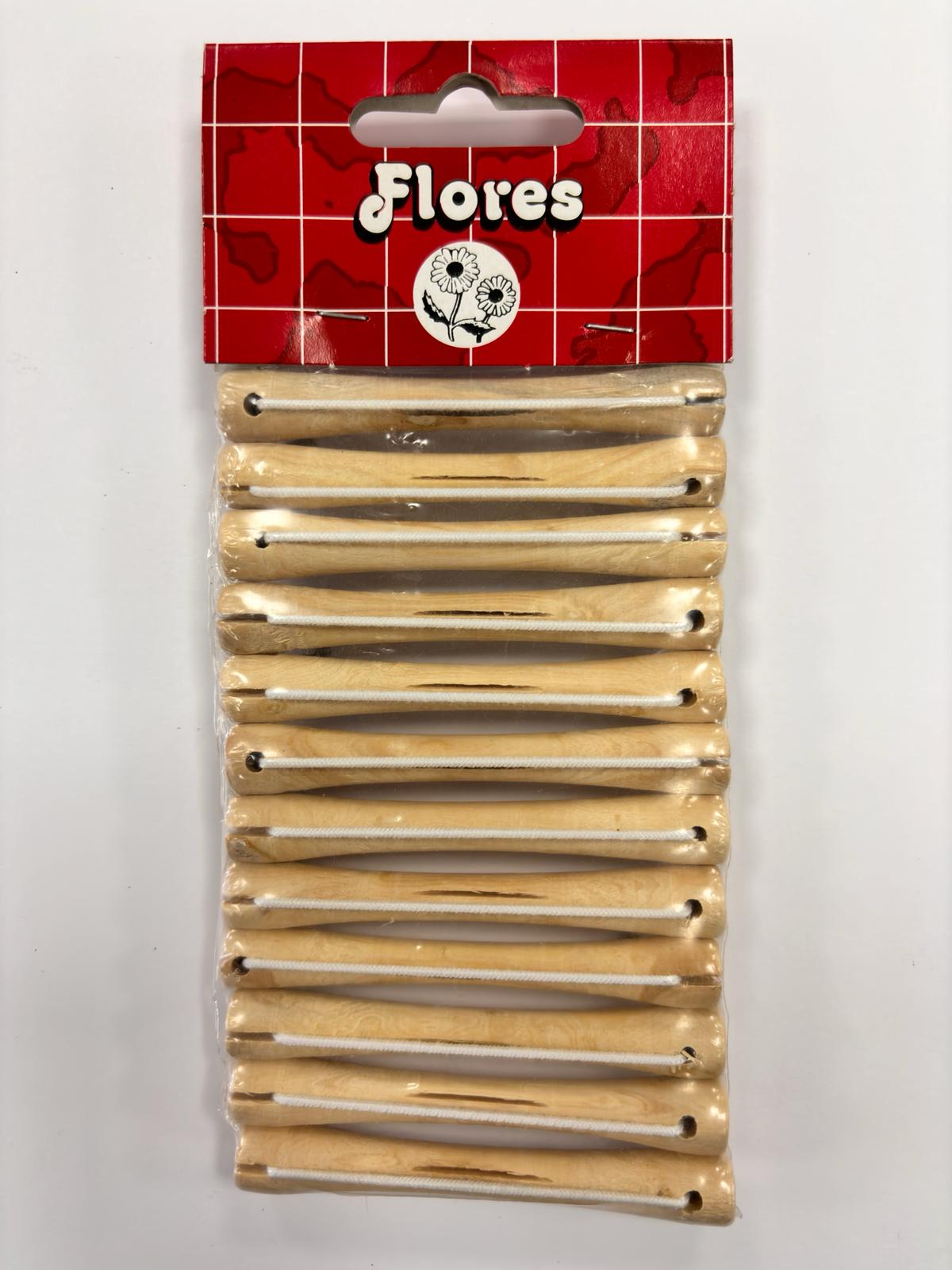 Bigudí de madera Flores By Asuer