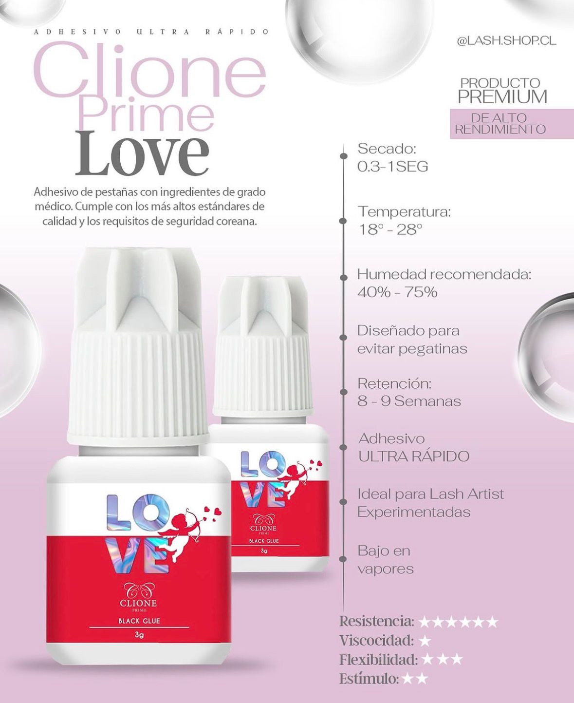 Adhesivo pestañas Love Black Glue By Clione