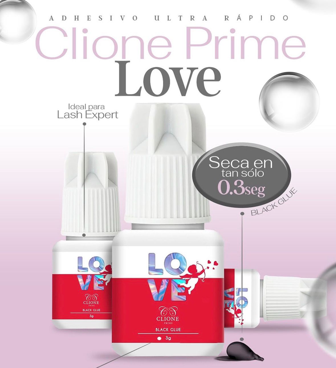 Adhesivo pestañas Love Black Glue By Clione