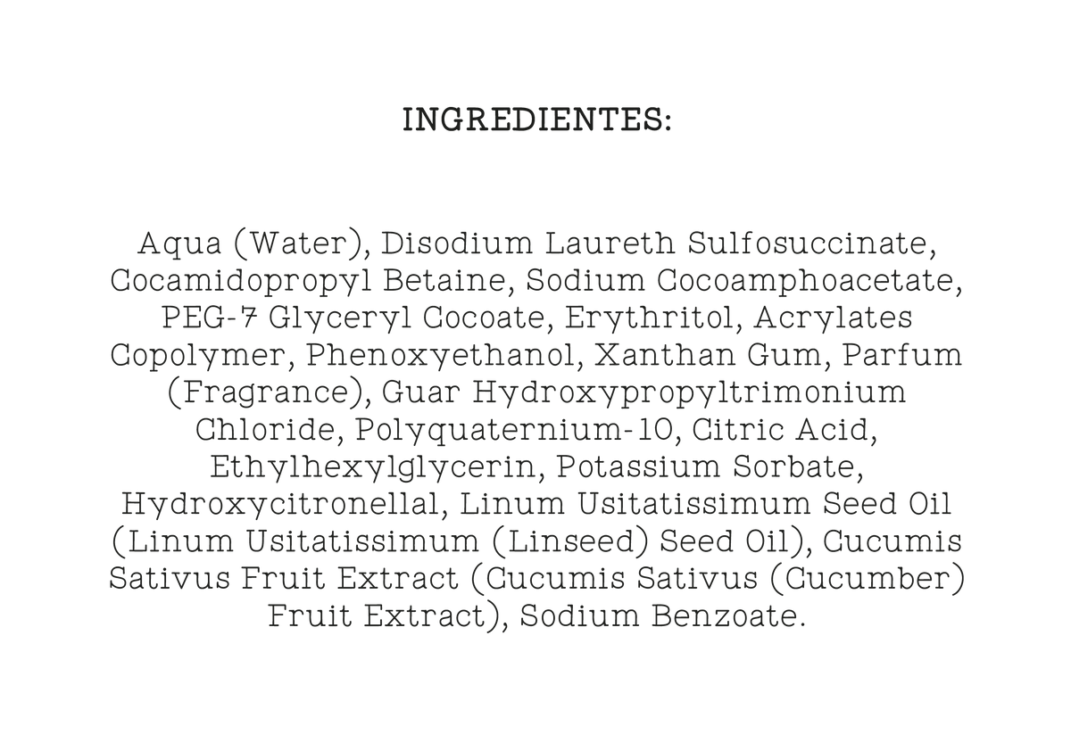 Champú hidratante con agua de pepino by Mimare